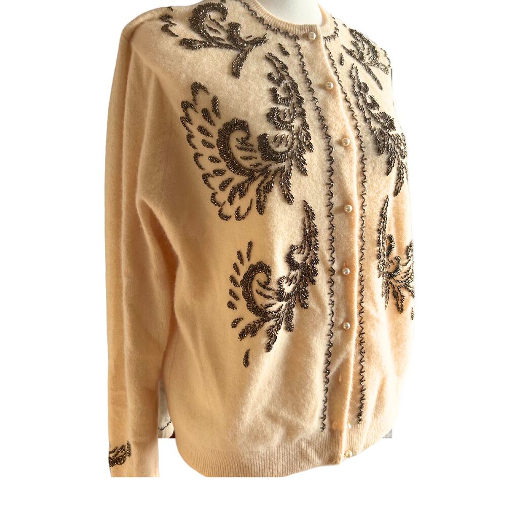 Vintage 1950s Jaico Beaded Cardigan Sweater
